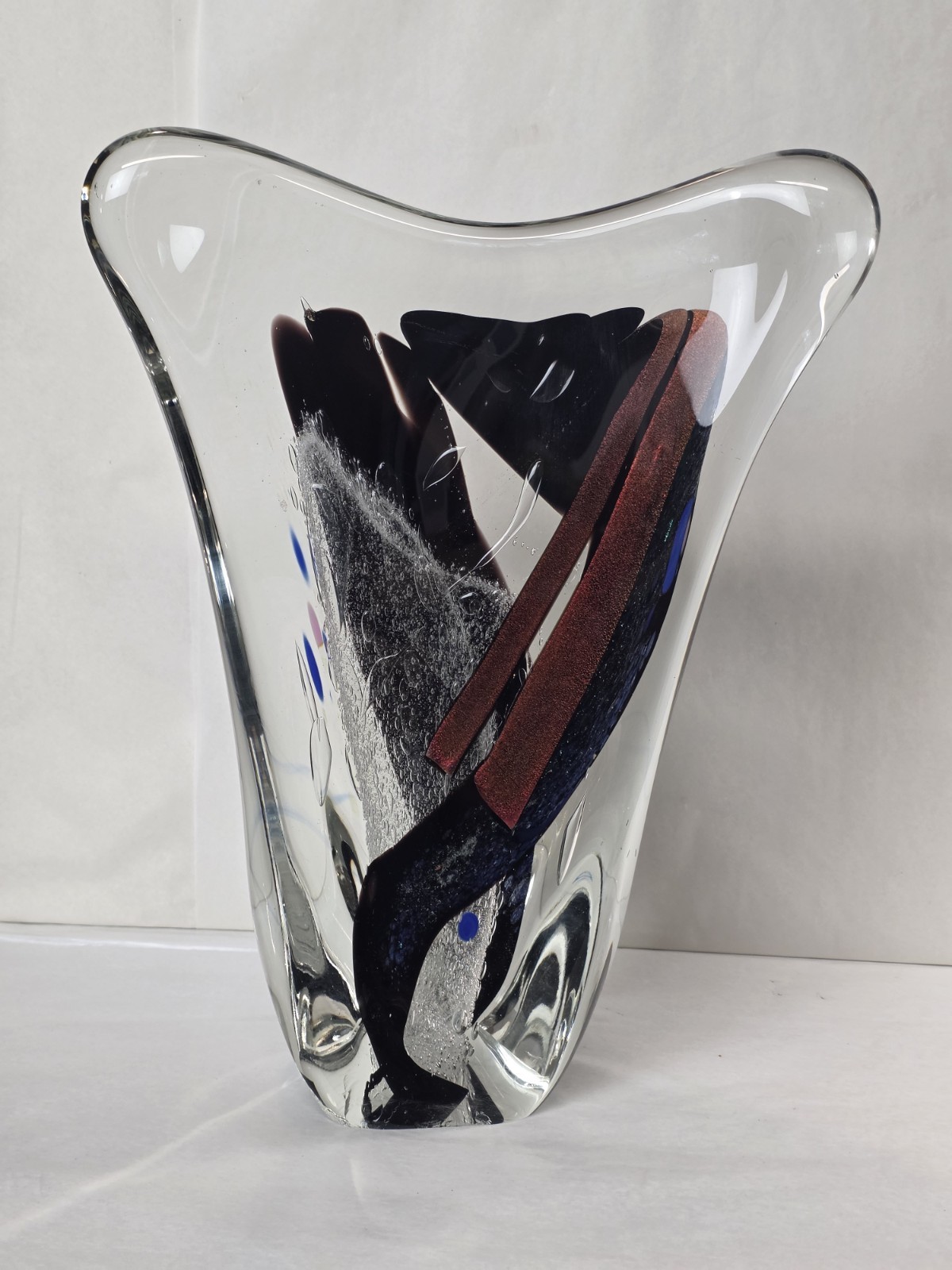 Rollin Karg Dichroic Freeform 14.5″ Art Glass Sculpture