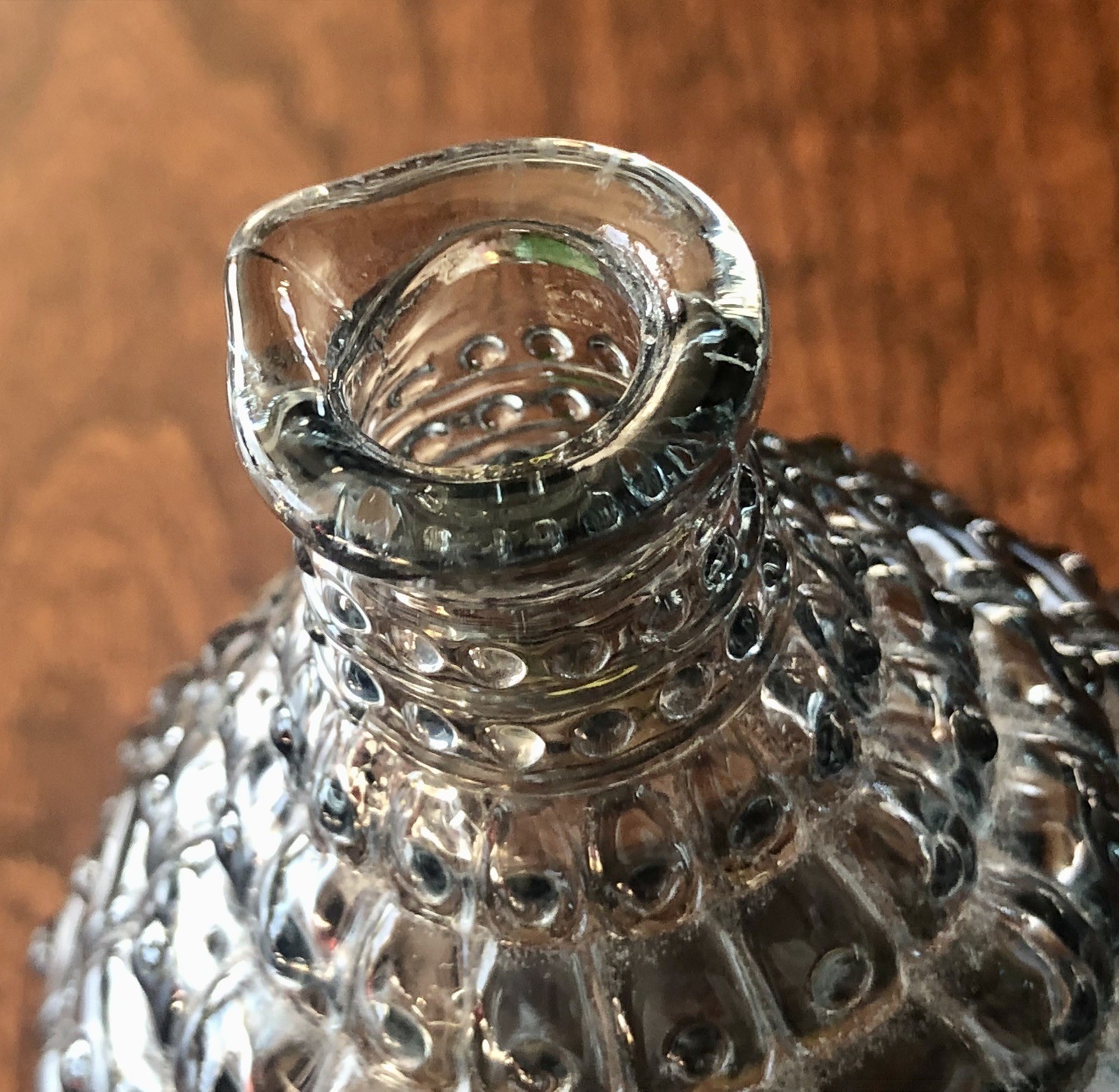 Vintage Art Glass Textured Perfume Bottle With Stopper ~ Display ~ Decorative