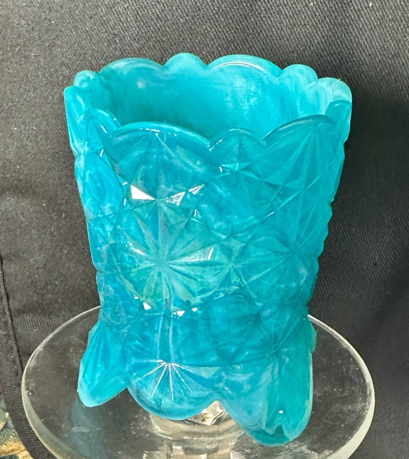Boyd Glass Daisy & Button Toothpick Aruba Slag (glows)