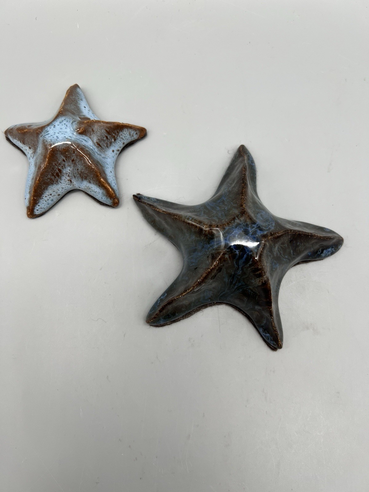 Studio Art Pottery Starfish Decor Brown Deep Blue Variations MJP Custom Tiles