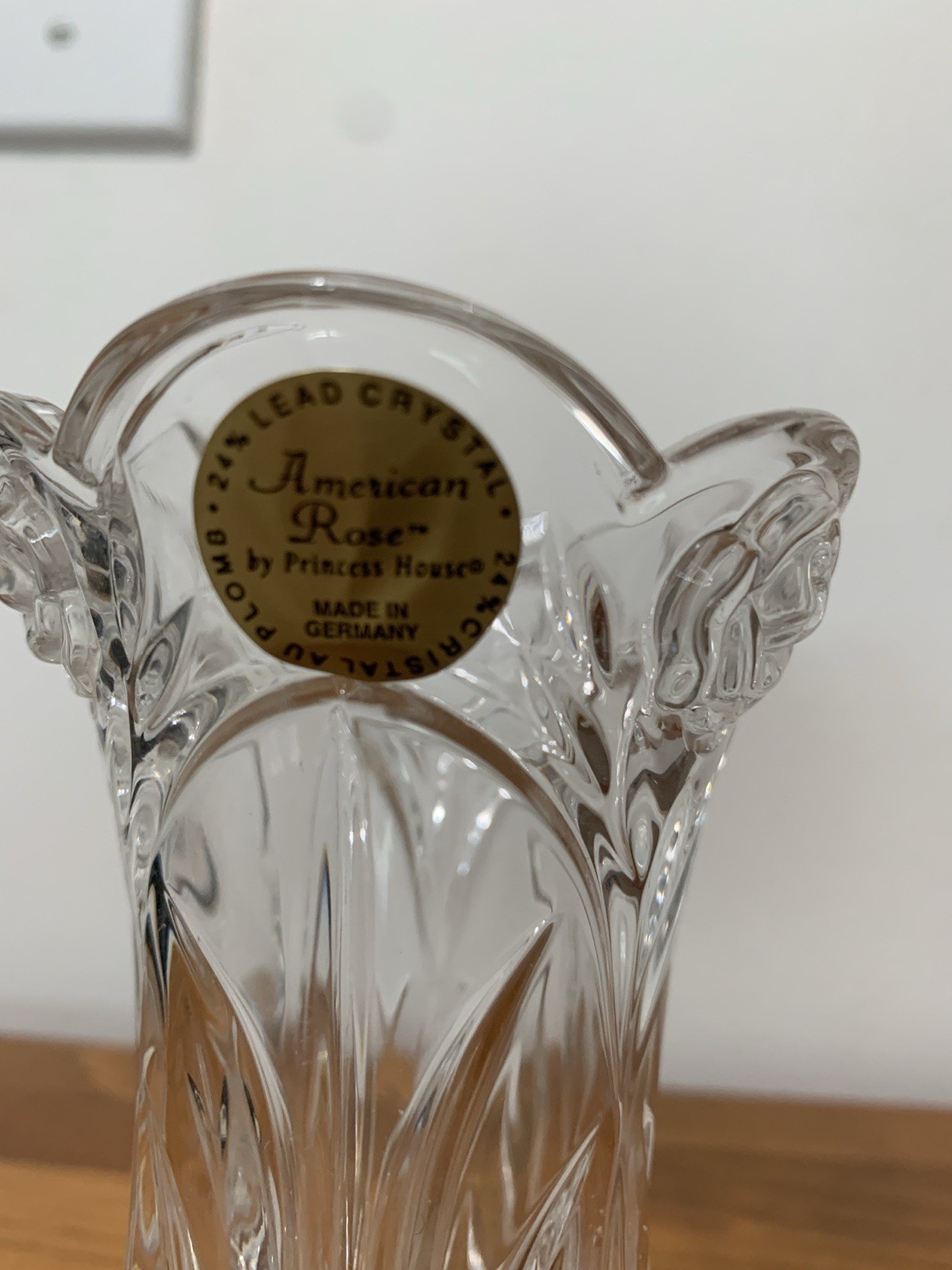 Vintage Princess House American Rose Lead Crystal Bud Vase 4.5 Inches Germany