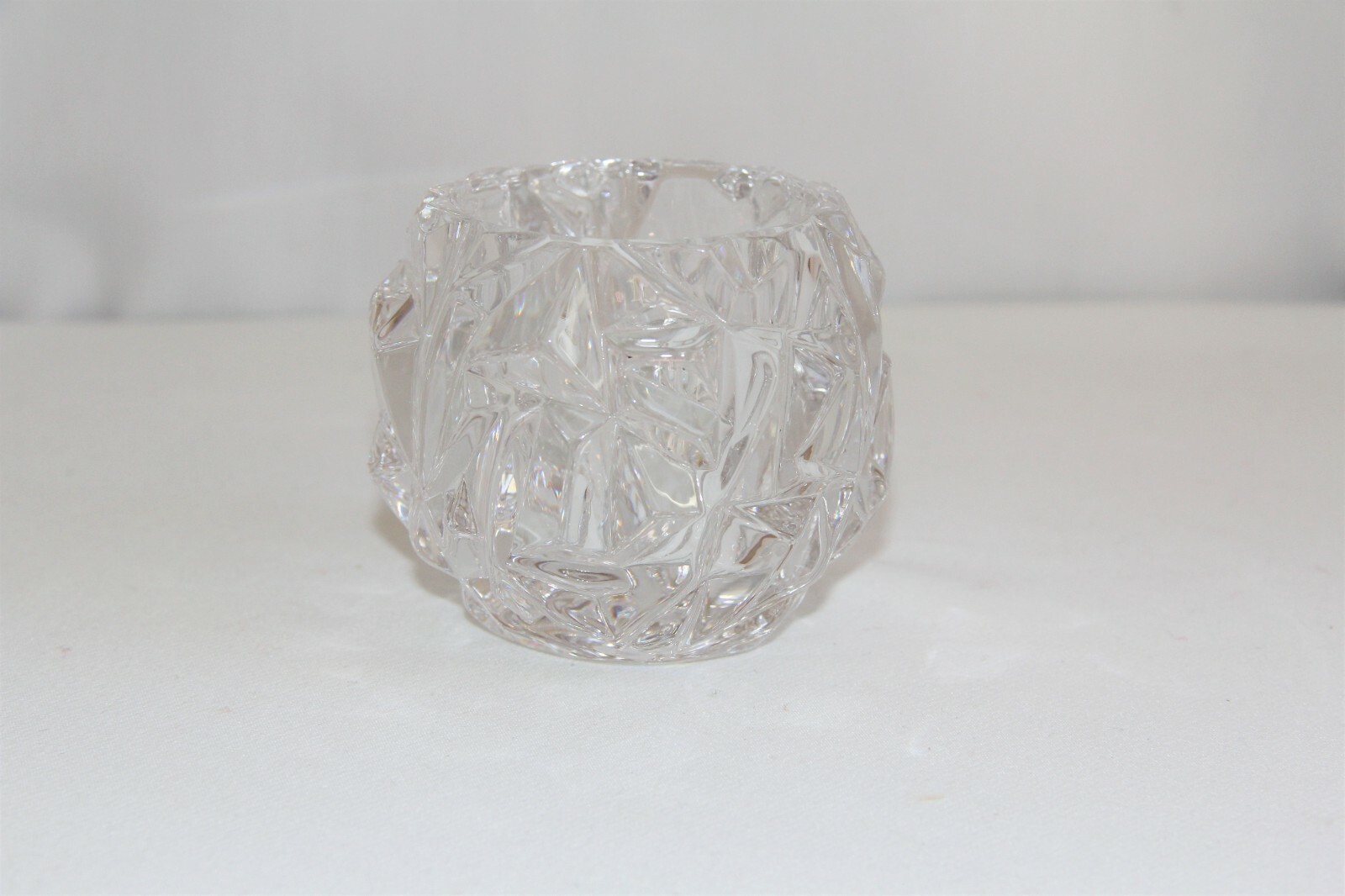 Tiffany and Co. Rock Cut Crystal Candle Holder. Beautiful Heavy