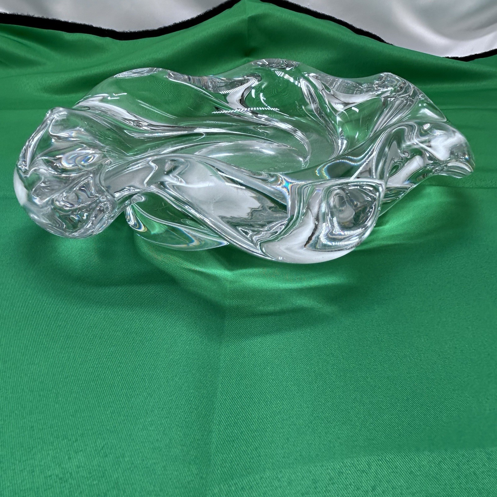 VTG Orrefors Crystal Swirl Pattern Bowl 4.8 Lbs Signed & Numbered 8″ MCM Rare