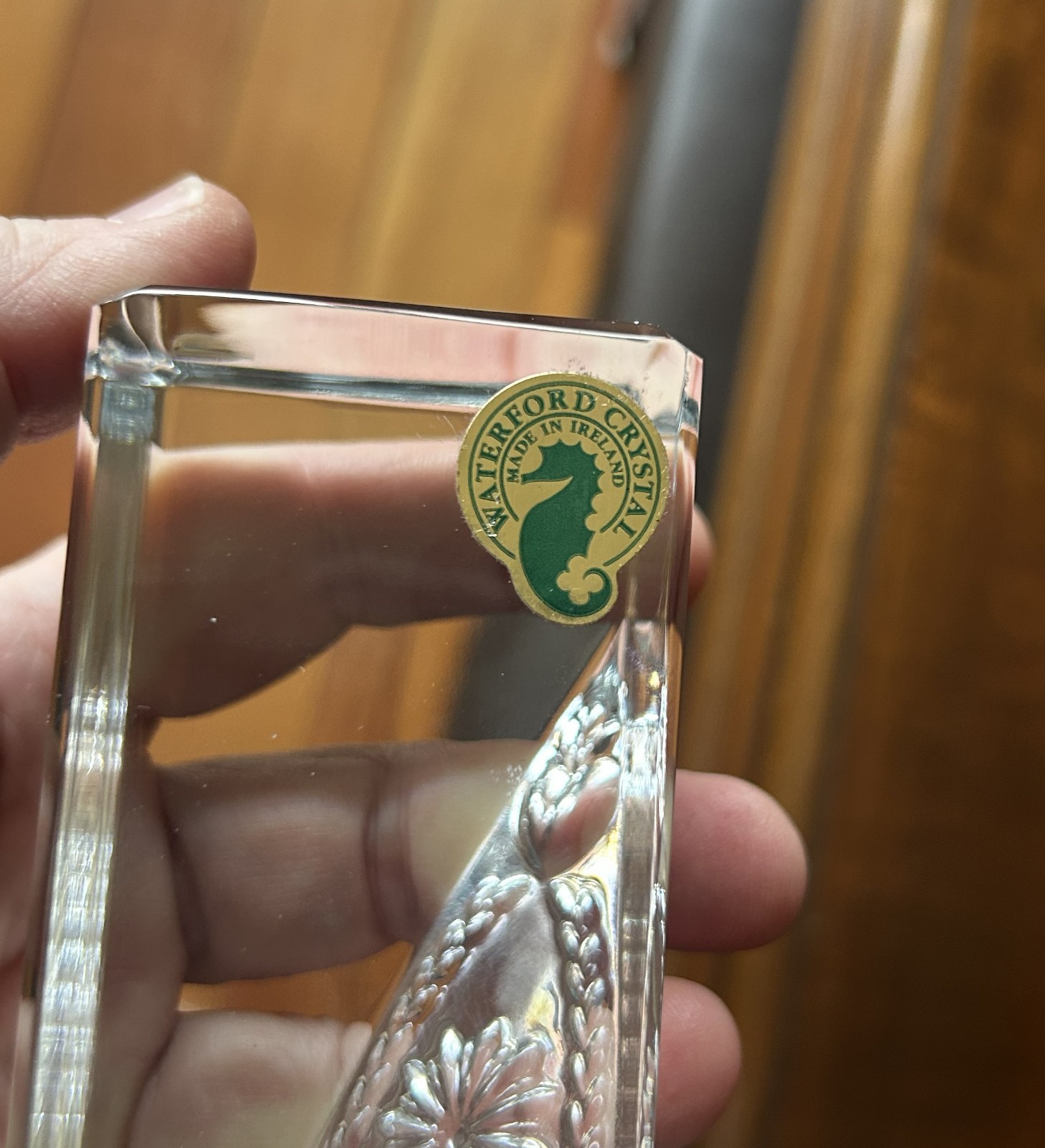 Waterford Crystal Times Square 2001 Paperweight Hope for Abundance EUC 4 1/2 in