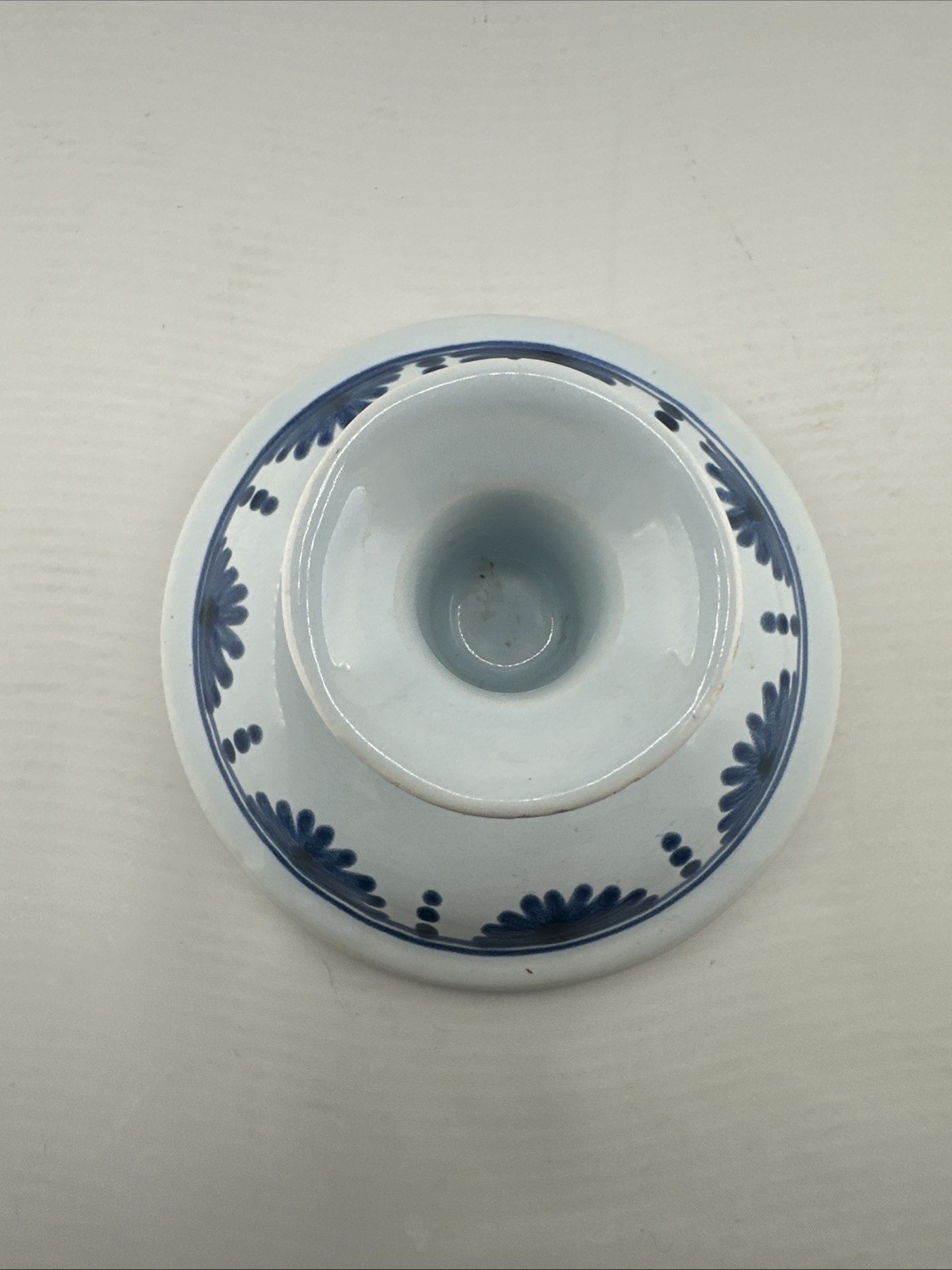 Henriot Quimper France Candle Holder 3 Inches Tall 4 1/2 Inch Base *condition**