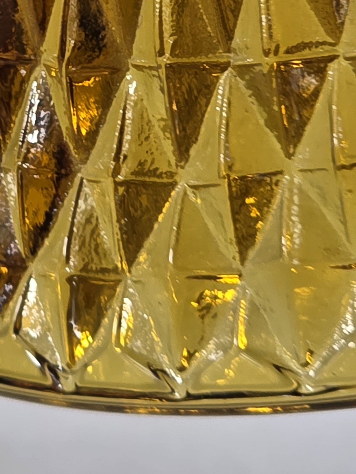 VTG MCM Indiana Glass Amber Diamond Point Fairy Lamp TOP ONLY Replacement 158
