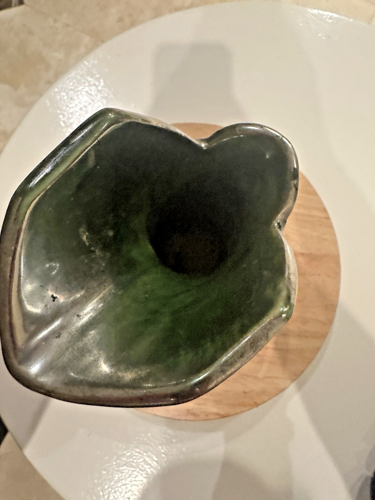 Vintage McCoy Pottery Antiqua Silver Grape Pitcher Vase