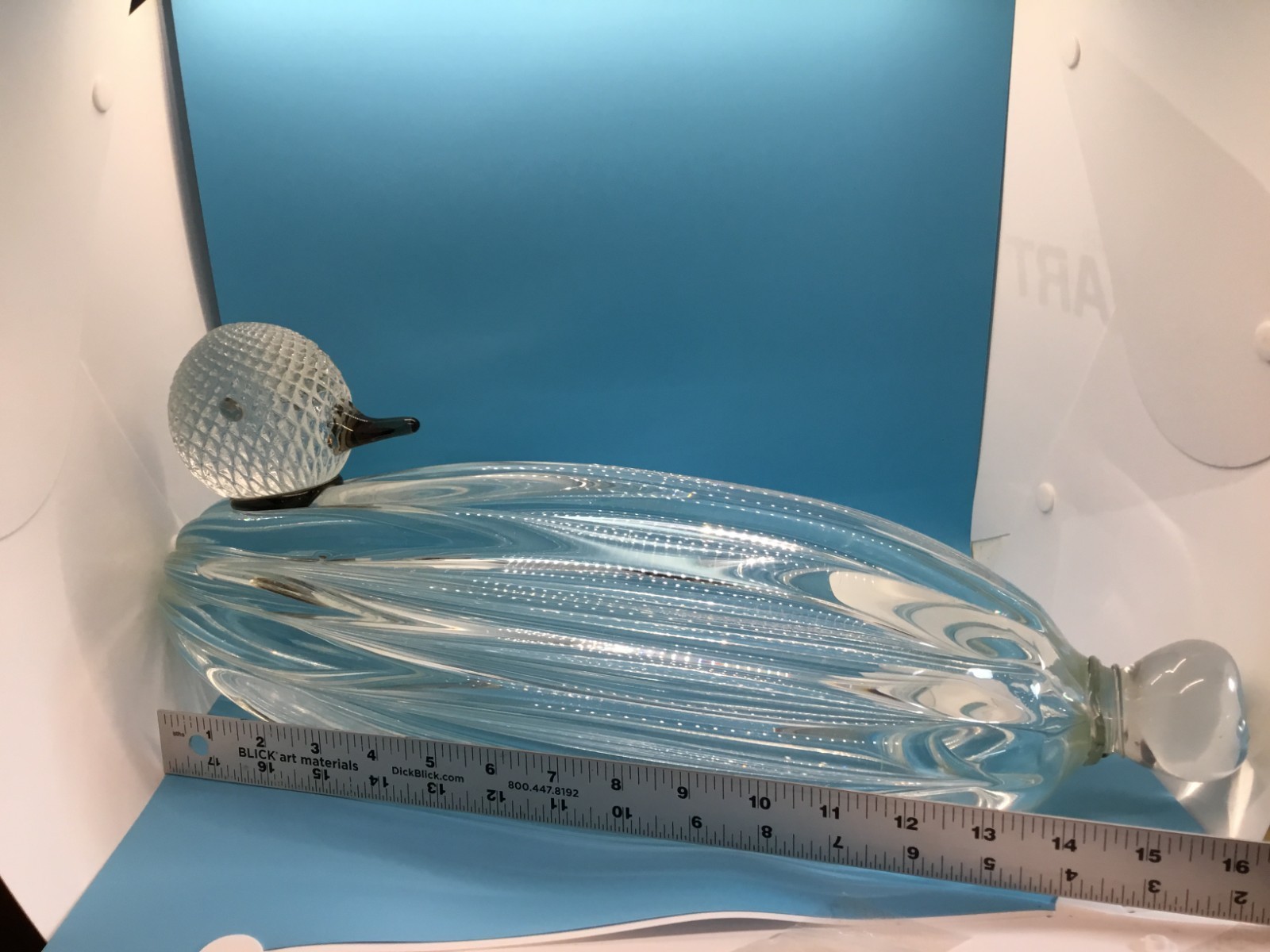 Rare Monumental Signed Licio Murano Art Glass Duck Sculpture Doorstop 17″ 15 lbs