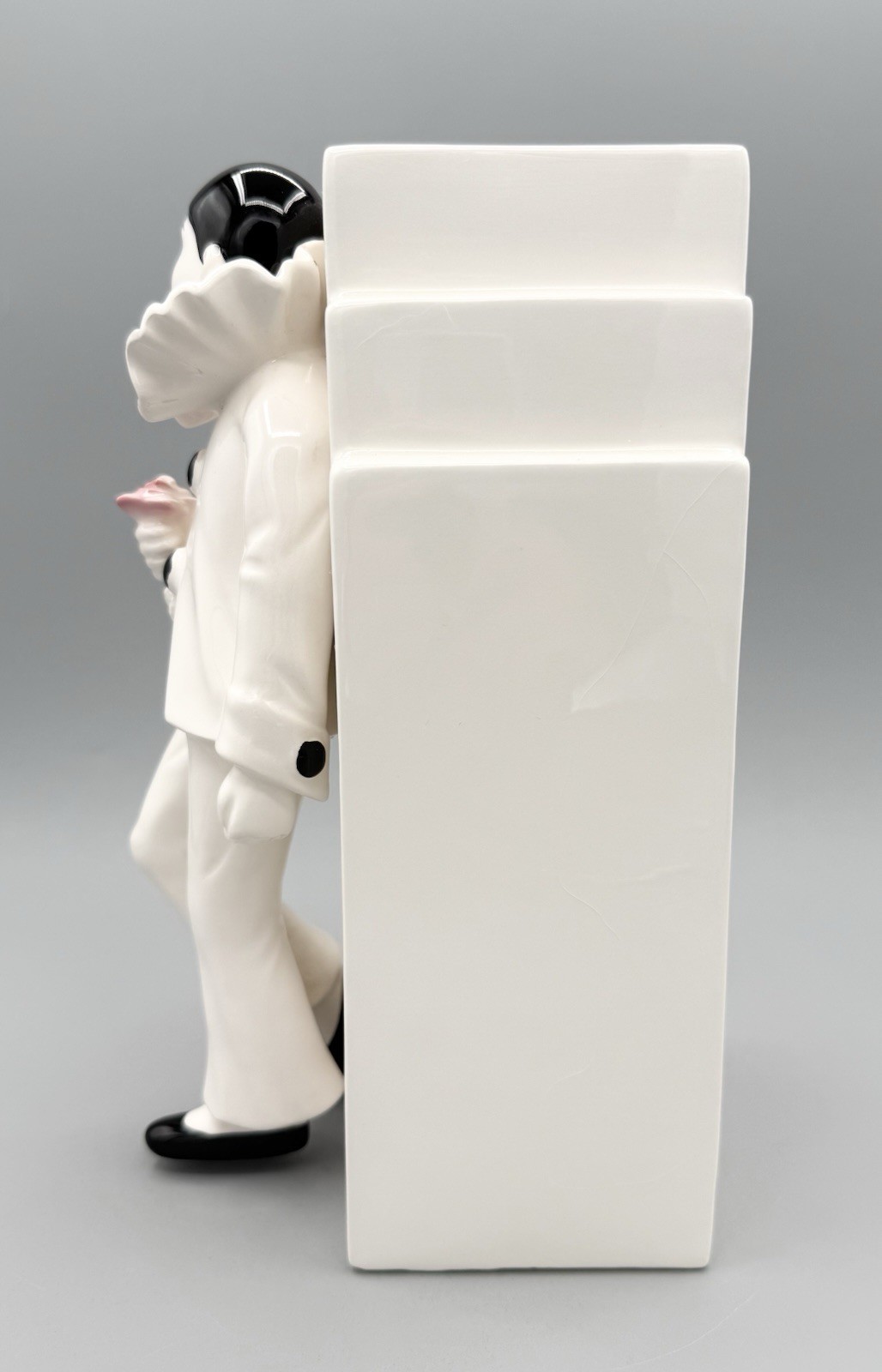 Vtg Taste Setter By Sigma Harlequin Pierrot White Clown Mime Art Deco Vase Japan