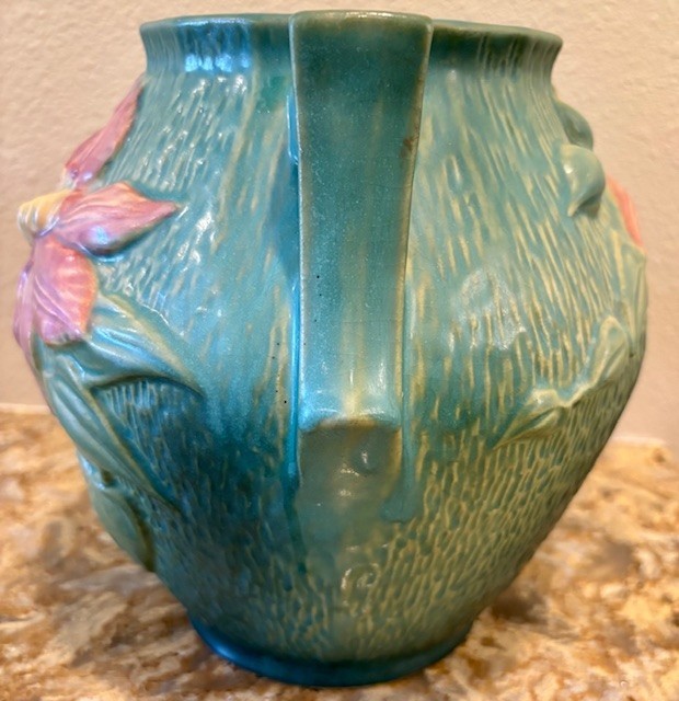 Roseville U.S.A. 3-8″ Pottery Green Clematis Cooke – No Lid