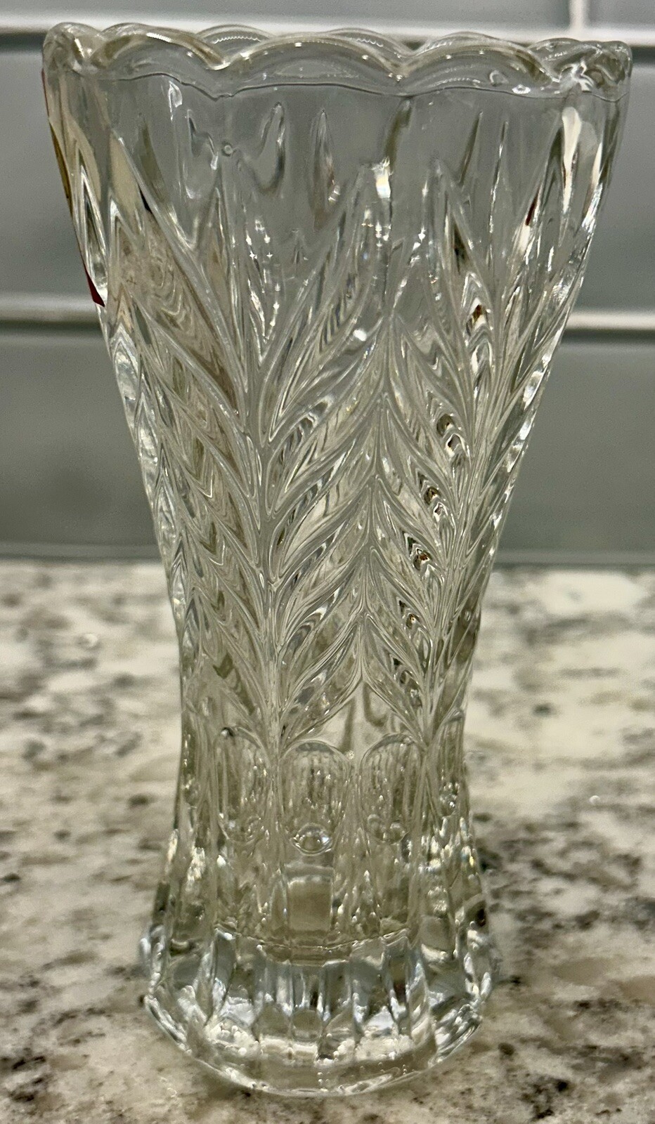 Anna Hutte Bleikristall 24% Lead Crystal 6” Vase Vintage Germany