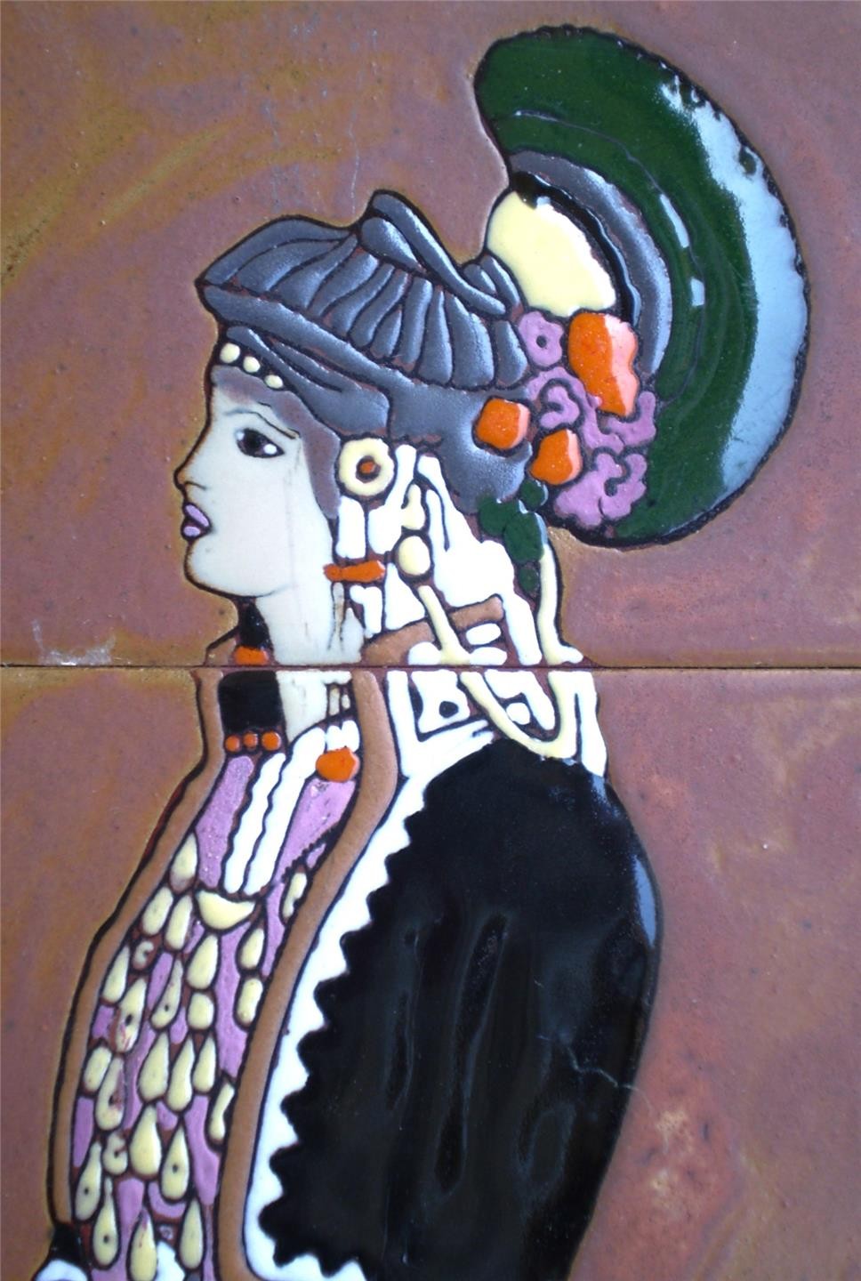 Greek Art Tile Studio Ceramic Folk Traditional Costumes Greece Evzone Tsakirakis