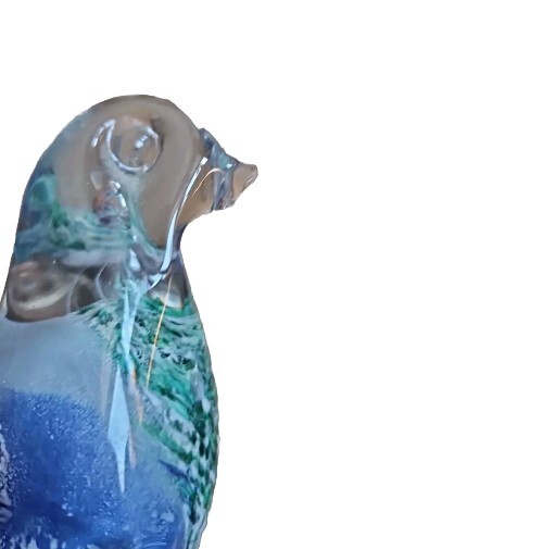 Murano Style Multi Color Art Glass PENGUIN Figurine Paperweight 6” Winter