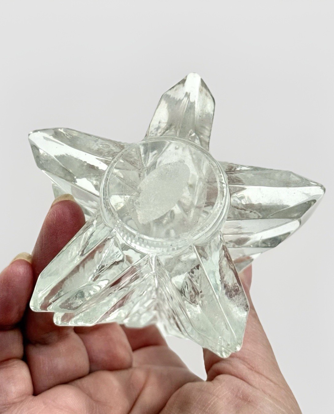 Clear Pressed Art Glass Christmas Tree 5” Figurine Sculpture Heavy Paper Weight