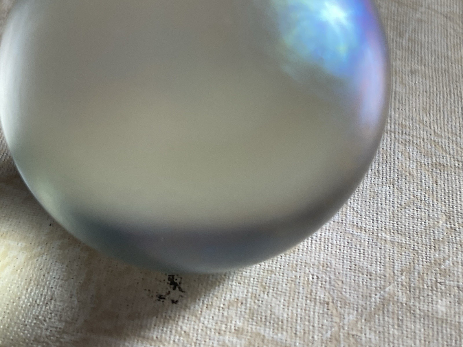 Vintage 1991 Glass Eye Studio, (GES) Iridescent Glass Paperweight, Multi-Colored