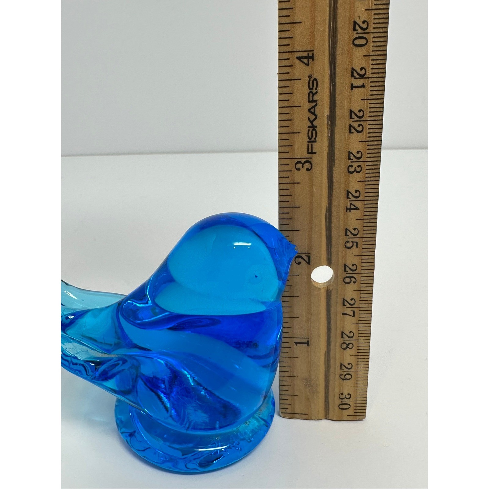 Leo Ward 1992 Bluebird of Happiness Art Glass Figurine Cobalt Blue Bird A1