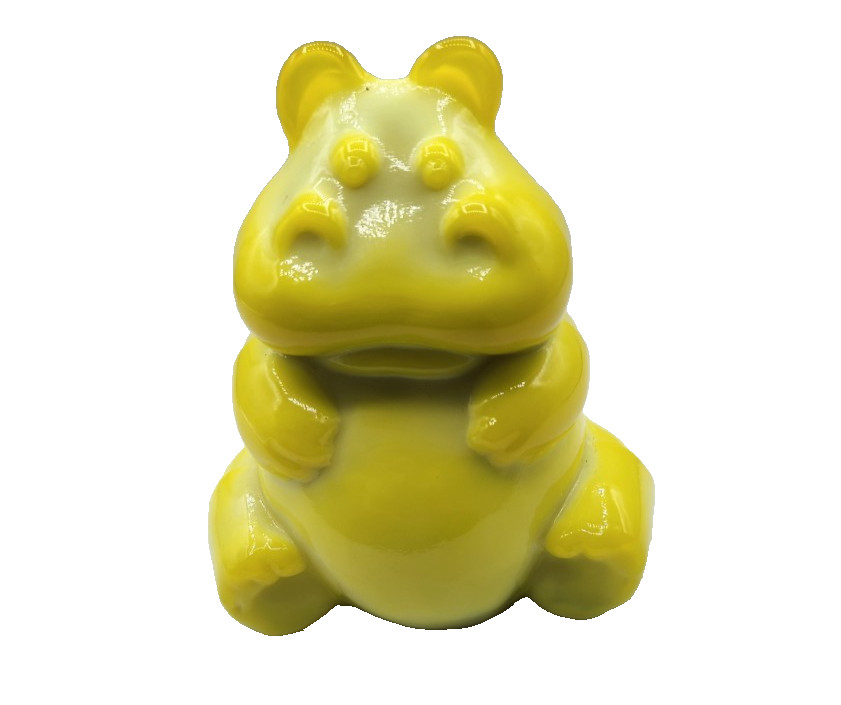 Fenton Glass Hippopotamus Dandelion Yellow Hippo 3 1/4 h x 2 3/4 W Shine UV