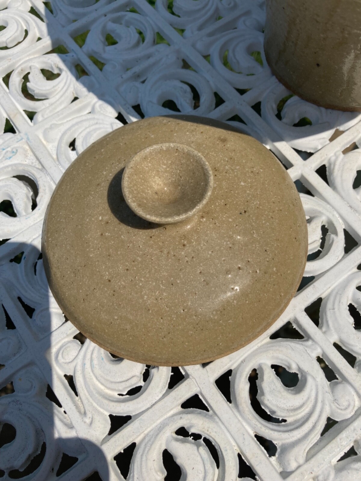 Camels in Snowy Mountains -Salt Glazed Stoneware Lidded Urn -Signed MOZEIKA