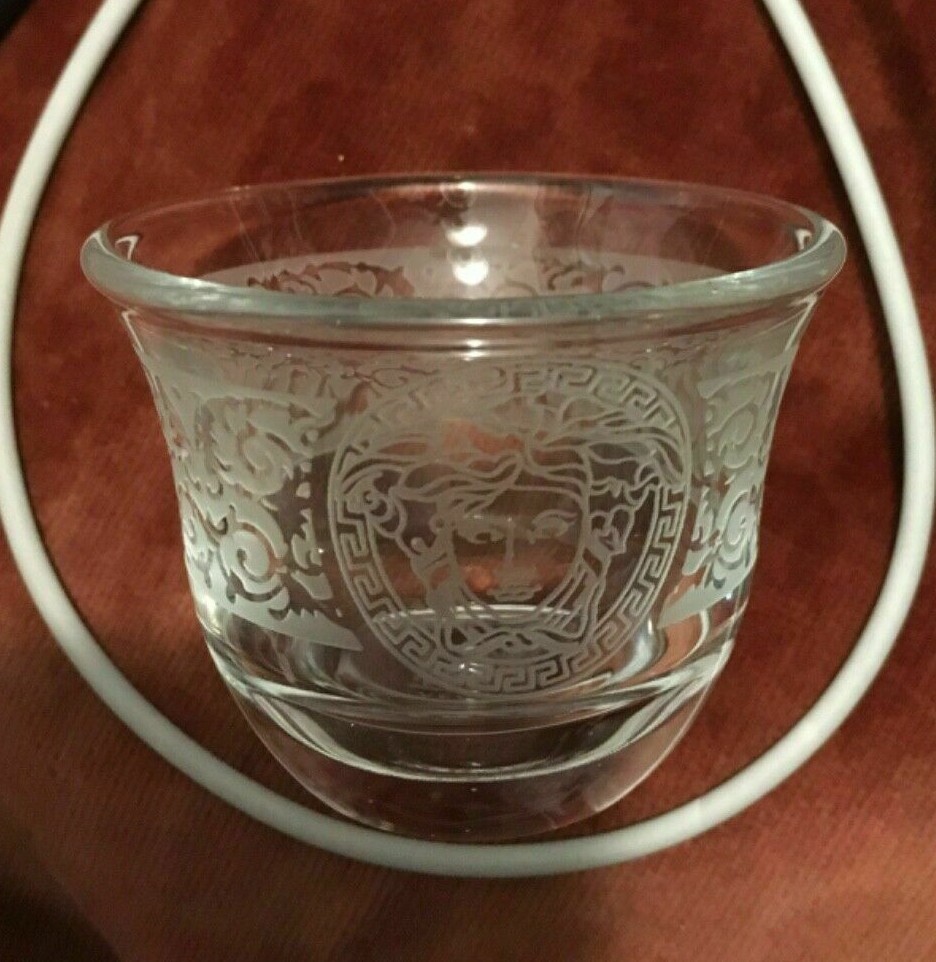 VERSACE MEDUSA CANDLE HOLDER GLASS DINNER TABLE HOME LOVE NEW sale