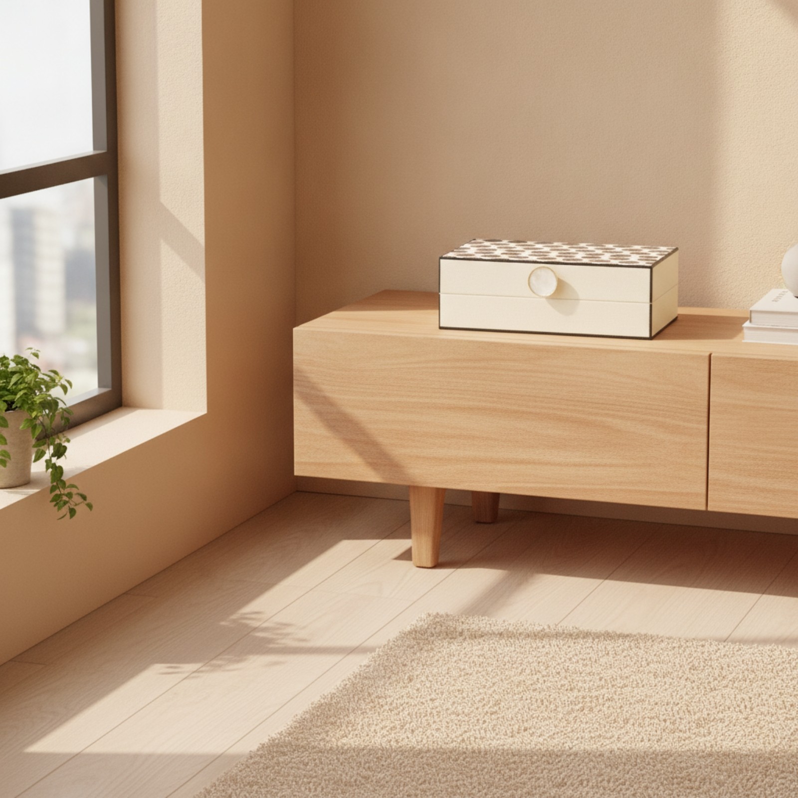 Spotted Storage Box Compact Storage Box with Lid Space-Saving for Home Decor