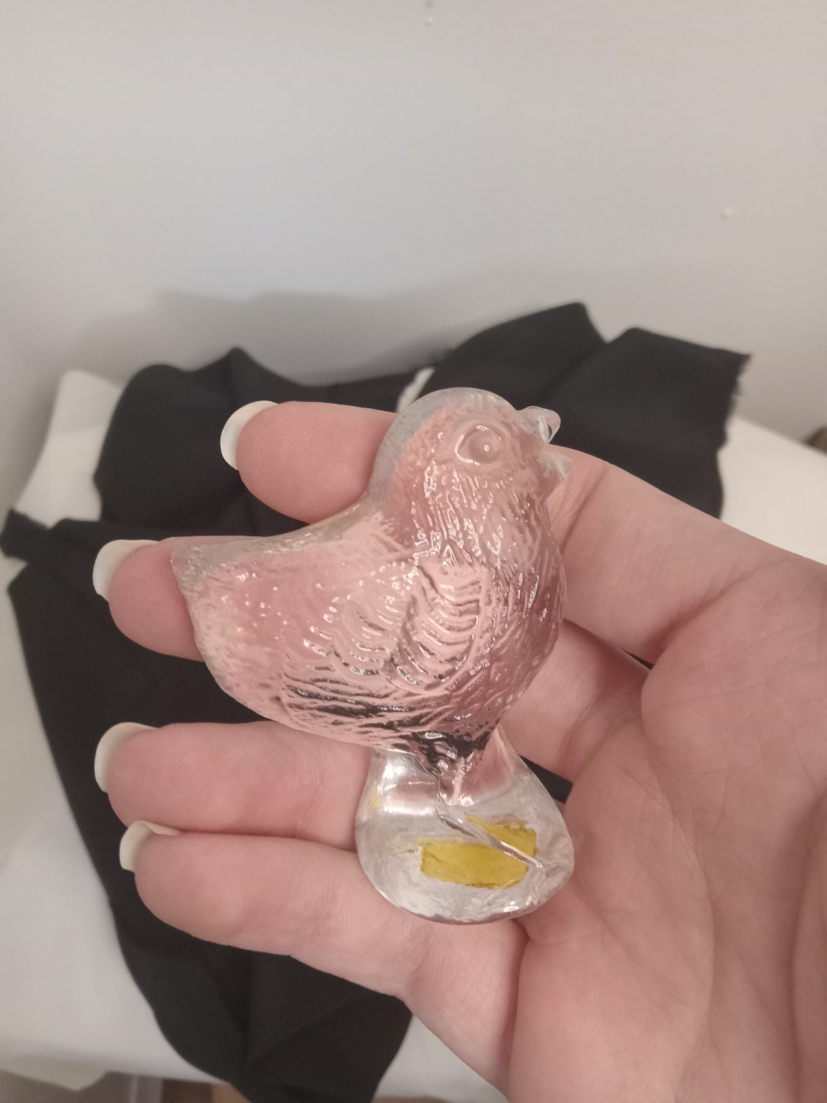 Vintage MCM Kosta Boda Glass Baby Chicken Zoo Series Sweden Bertil Vallien