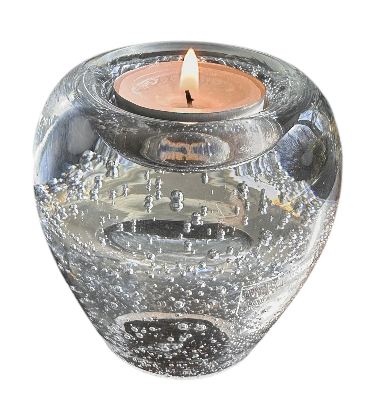 Royal Limited Crystal Controlled Bubble Votive Candle Holder 3.25” X 3″ Poland