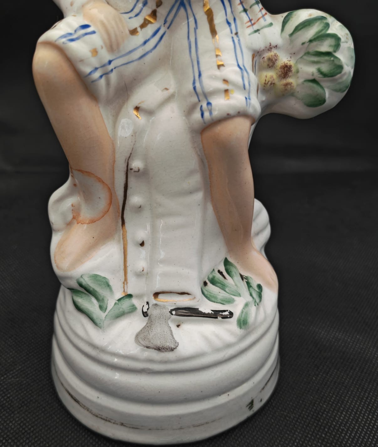 two rare old Staffordshire Figures Little Red Riding Hood & man with bird