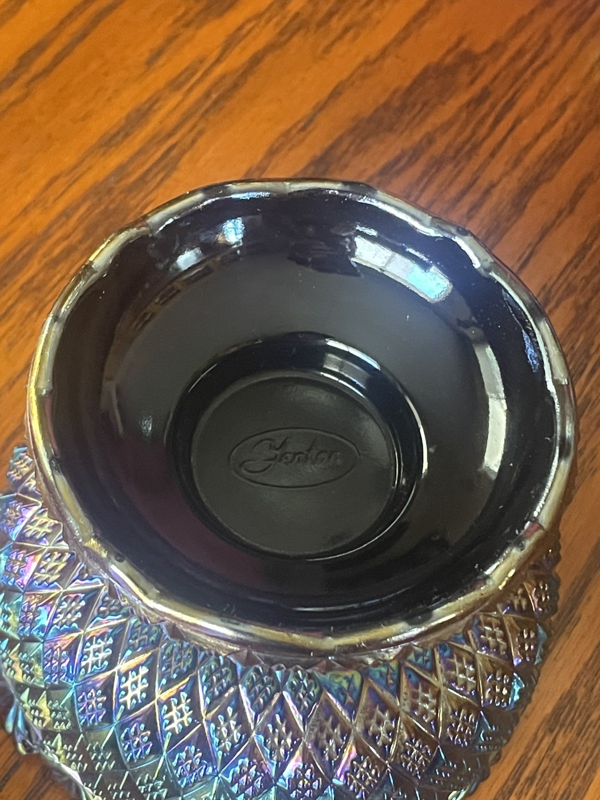 Vintage Fenton Pagoda Covered Candy Dish Amethyst Carnival