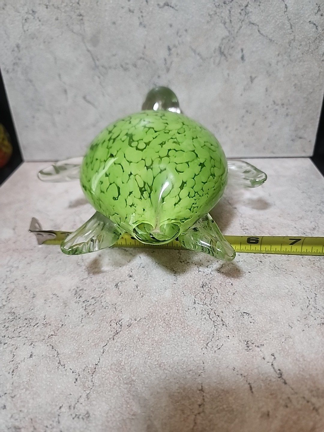 Fifth Avenue Crystal Art Glass Turtle Green Large Hand blown 2lb 14 Oz 2cnt16