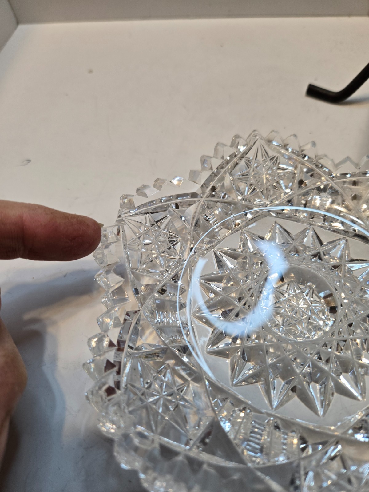 American Brilliant Period (ABP) round cut glass nappy/ashtray, made roughly 1890