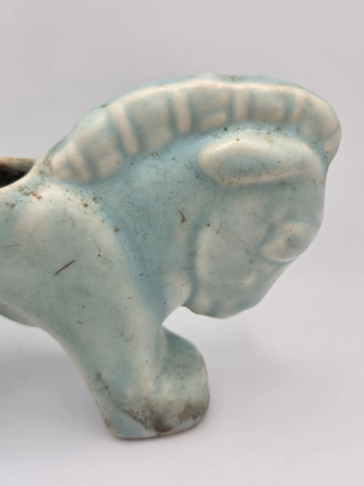 Vintage Collectable McCoy Pony Miniature Planter In Matte Light Blue