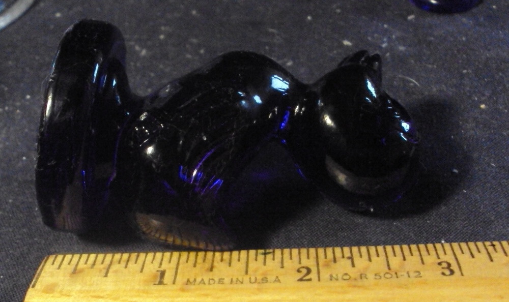 Debbie duck two ducklings cobalt blue Boyd glass