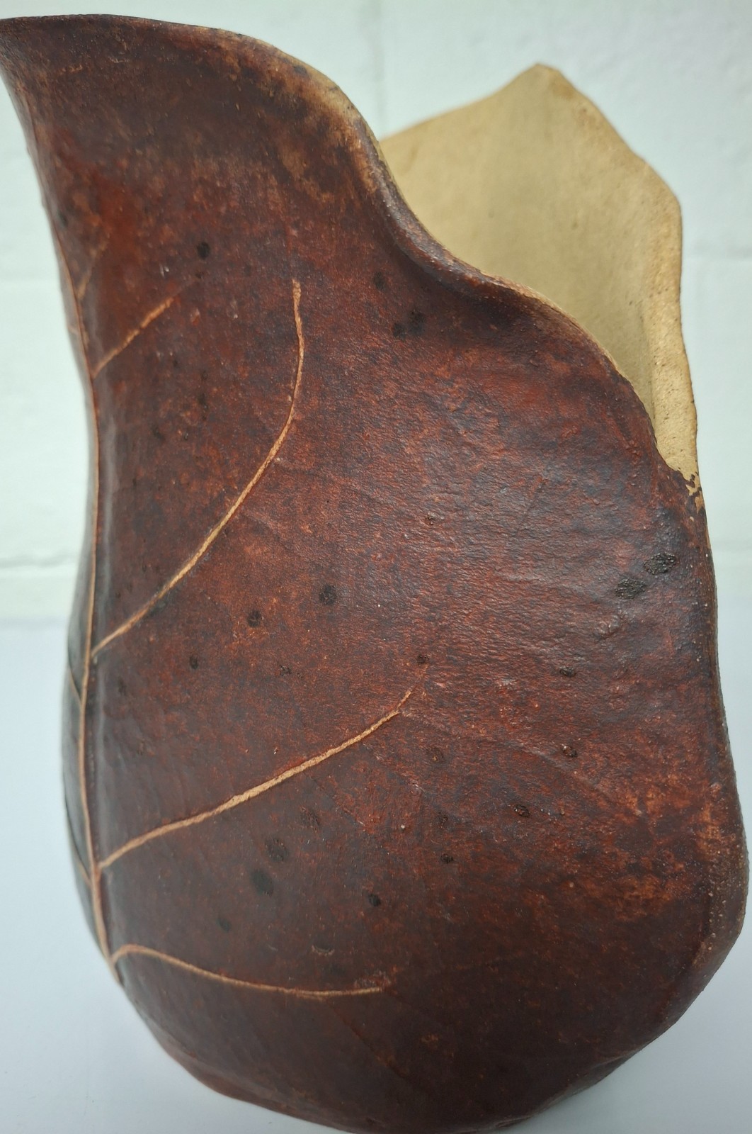 St. Martin Pottery Leaf‑Form Planter • Sculptural Organic vessel • Hand‑Built
