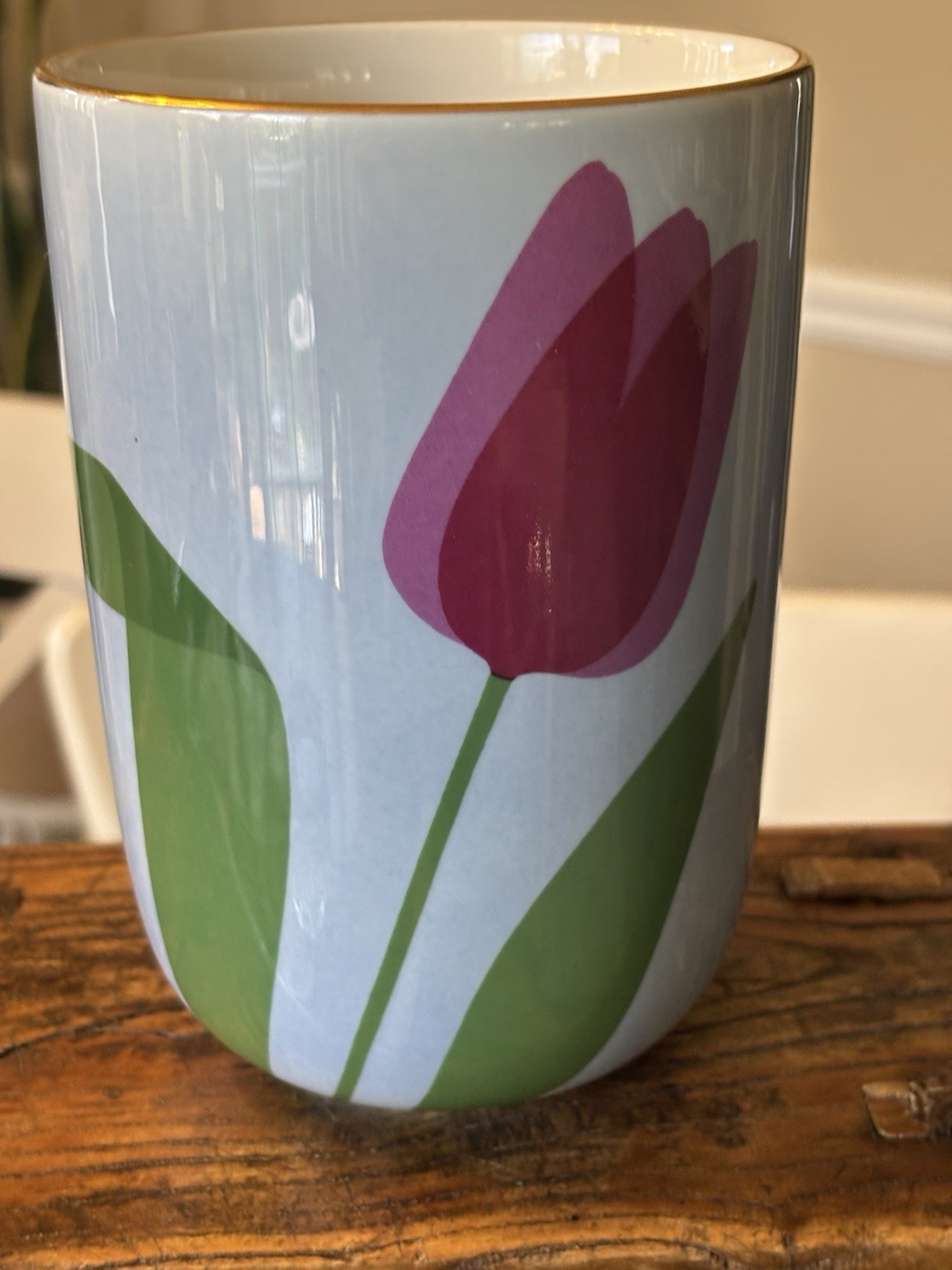 Rörstrand SWEDEN’S Suzanne Öhlén Vase Tulips Vintage 1980’s Floral Excellent
