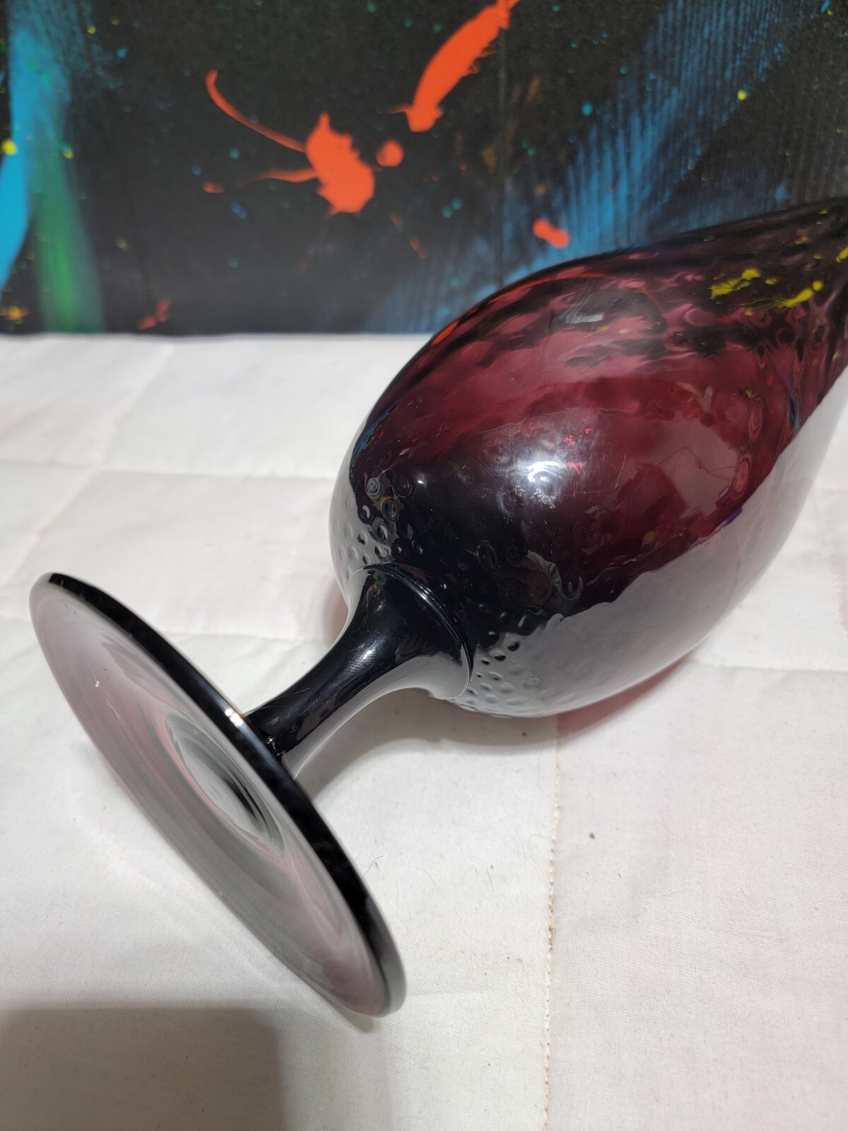 12.5″ Amethyst Art Glass Vase Bud Vase Elegant Home Decor Table Centerpiece
