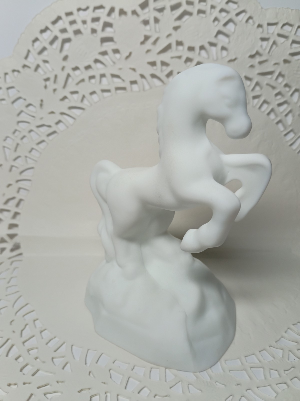 Custom OOAK Mosser White Milk Satin Glass Fenton Unicorn Mould Horse By JS 2026