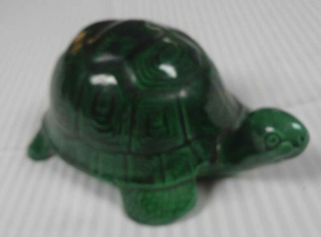 VINTAGE Pottery Sea Turtle Green Glazed 1978 DATED ON BOTTOM