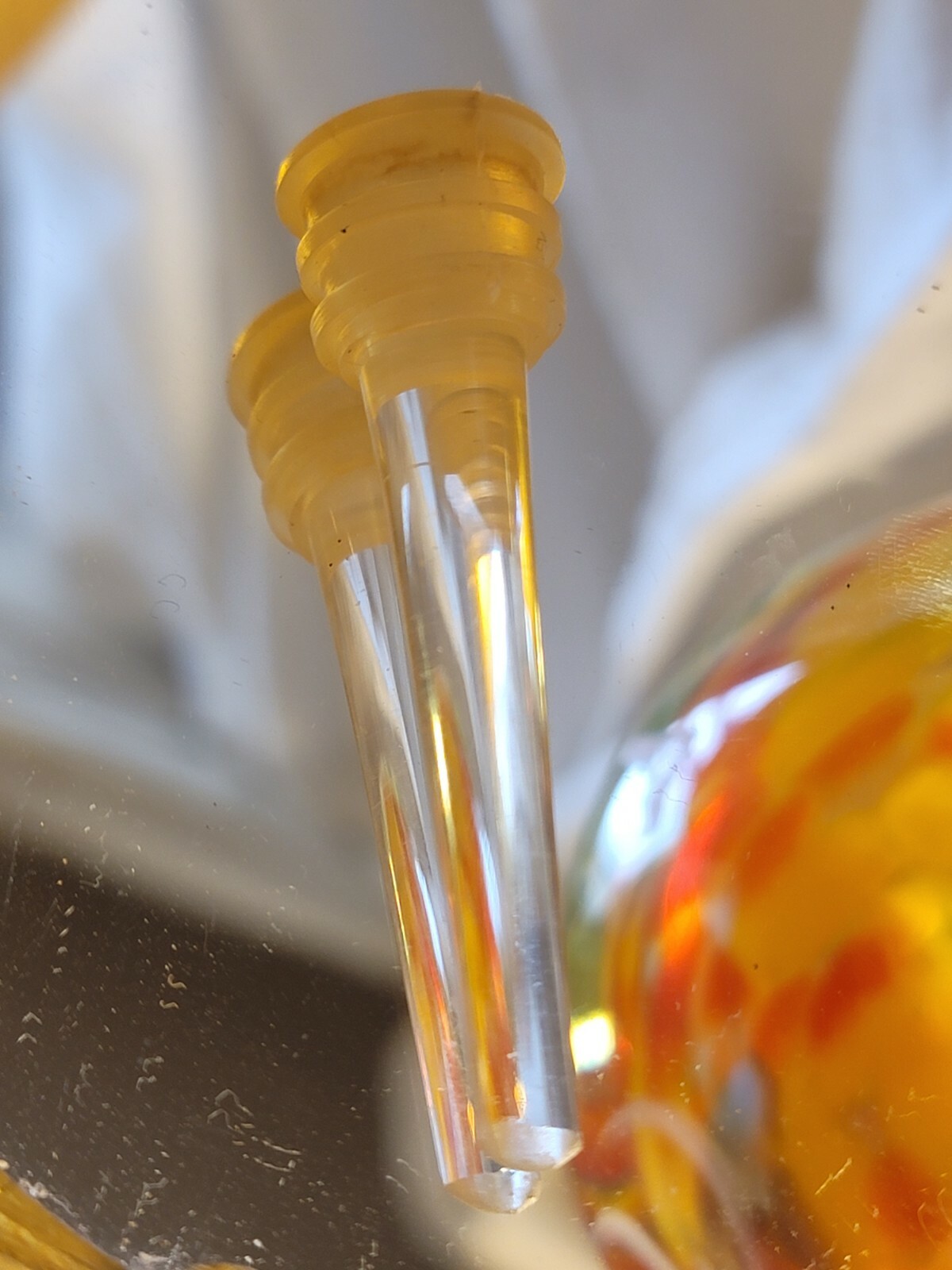 murano style hand made Vase Perfume Bottle Art Glass 6.5″ broken applicator a5