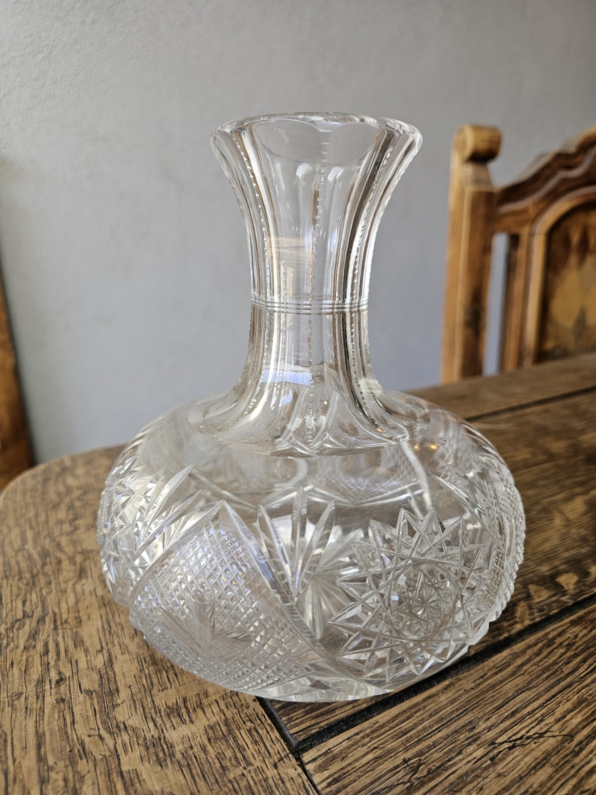 American Brilliant Cut Glass Carafe Vase Crystal
