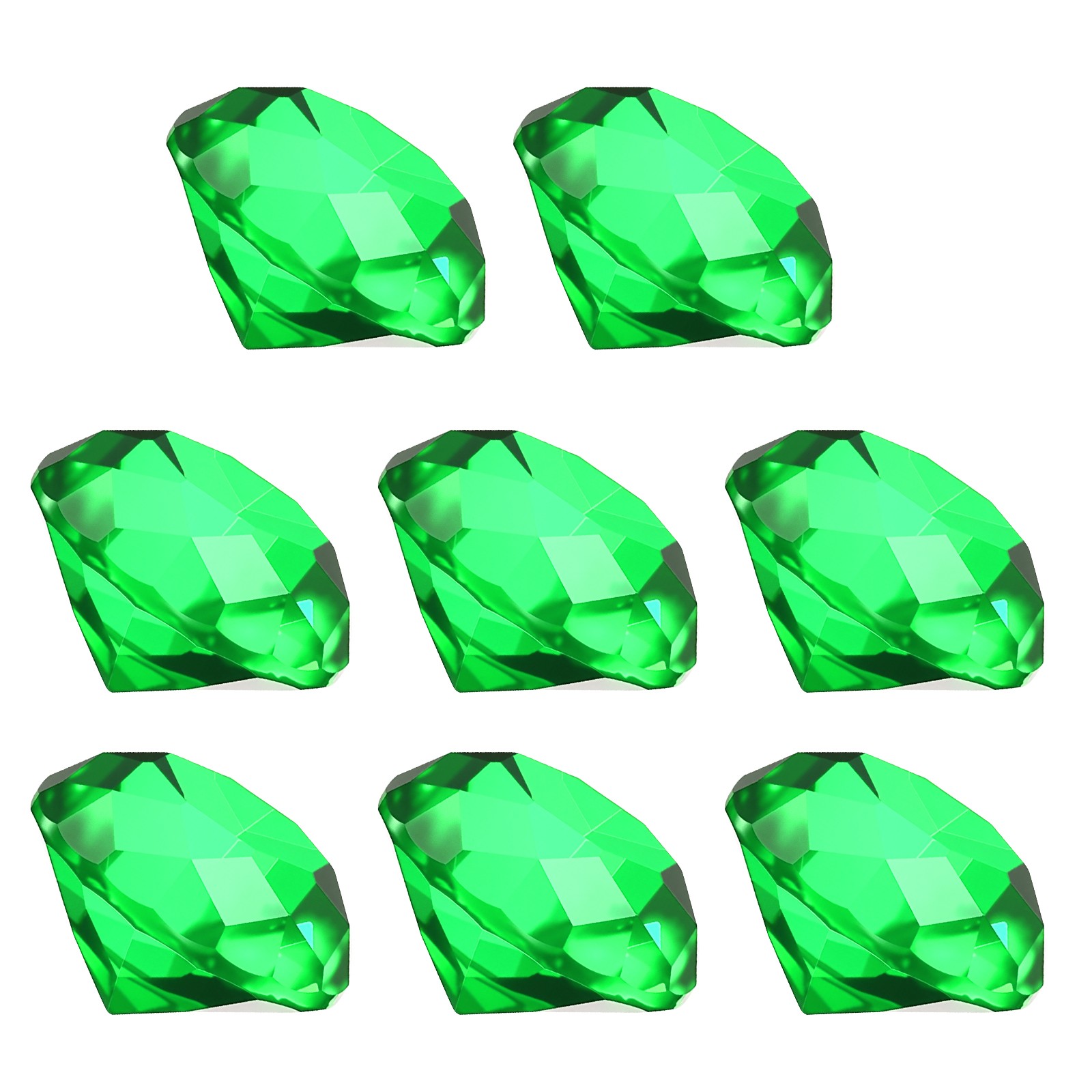 8 Pcs 30mm / 1.18 Inch Diamond Crystal Paperweight, Green