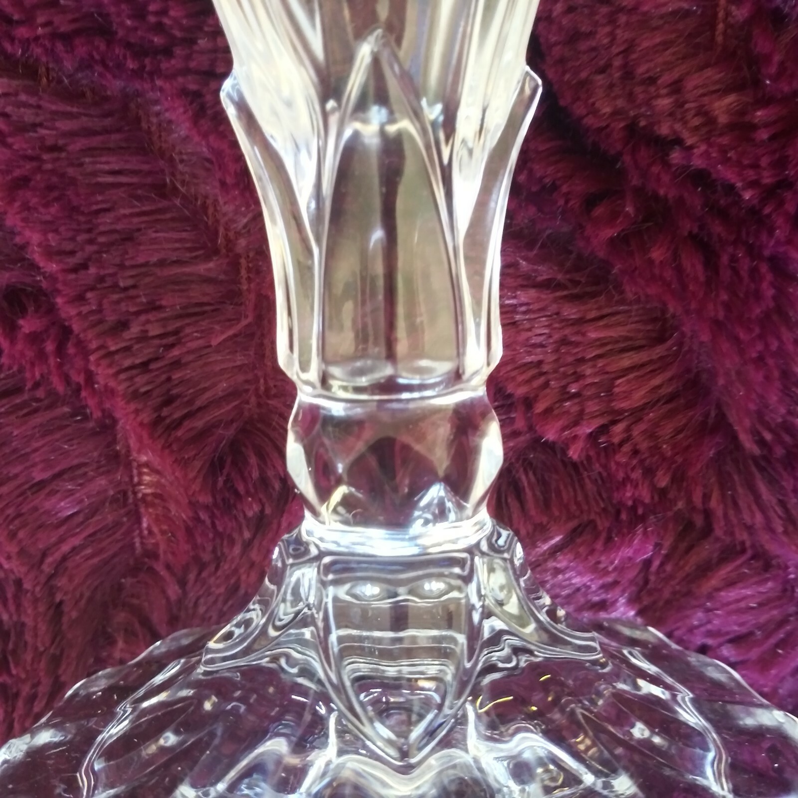 Heavy 8 1/2″ LEAD CRYSTAL CANDLESTICK QUALITY CANDLE HOLDER Holiday