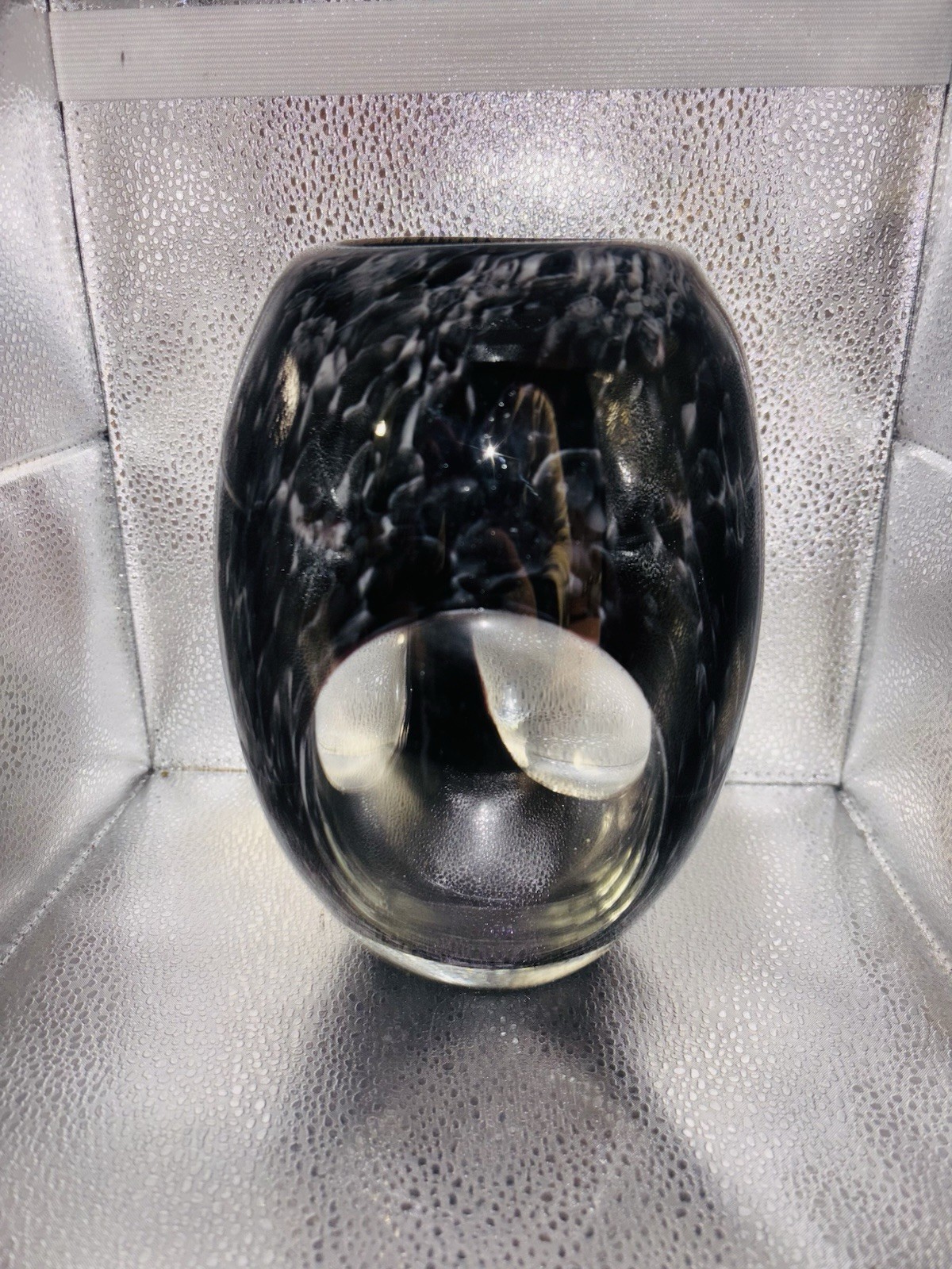 Vase Vessel Midnight Deep Blue Portal Art Glass Crystal Windows
