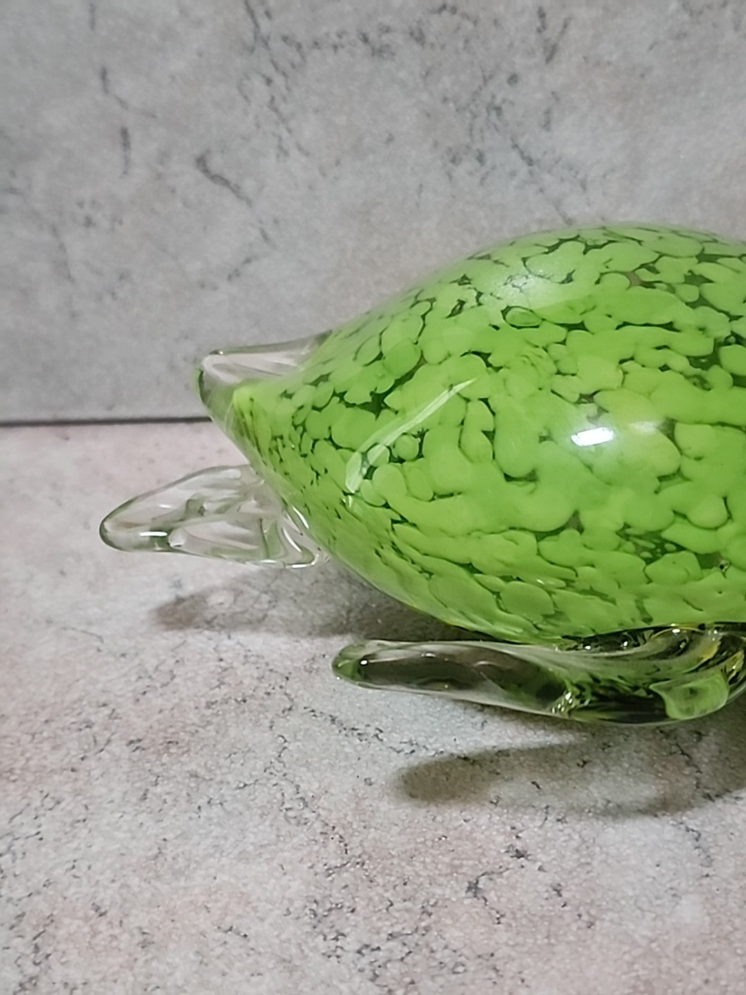 Fifth Avenue Crystal Art Glass Turtle Green Large Hand blown 2lb 14 Oz 2cnt16