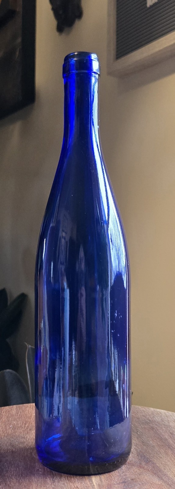 Vintage Cobalt Blue Glass Bottle 12″ Tall 0.75 Liters