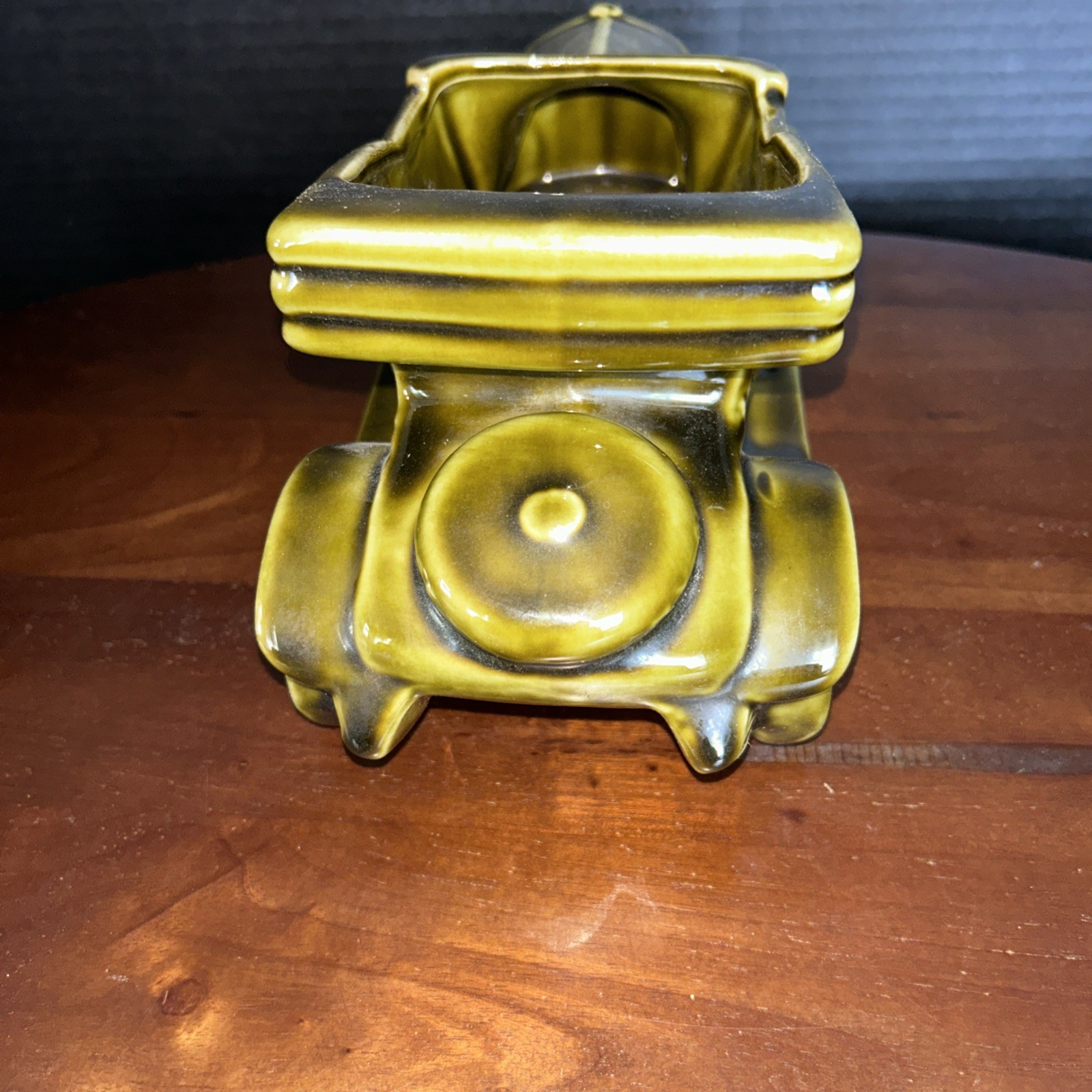Vtg McCoy Floraline Olive Green Roadster Planter From 1950’s