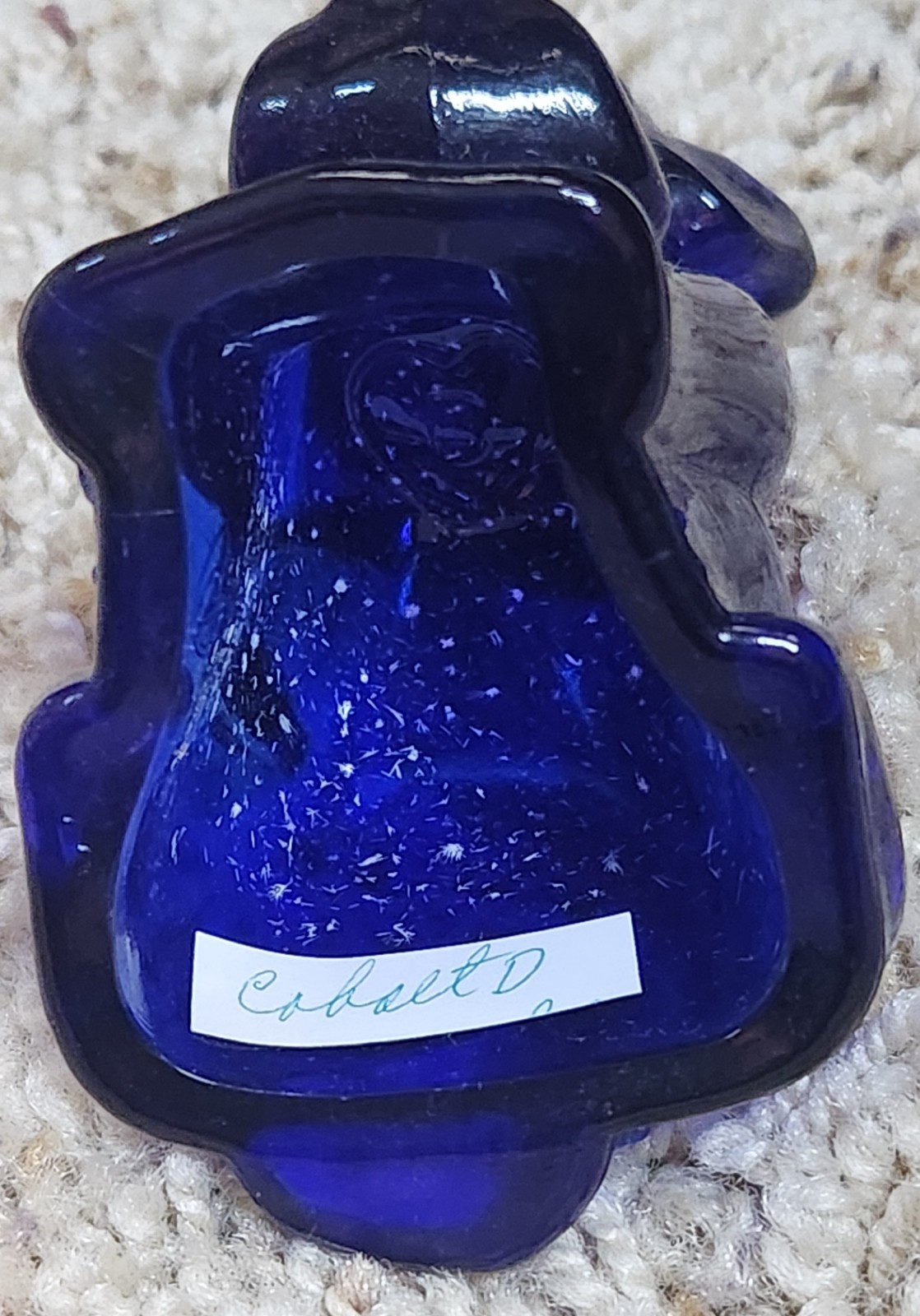 Vintage Degenhart Art Glass 3″ POOCHE #76 Cobalt Blue Figurine Paperweight