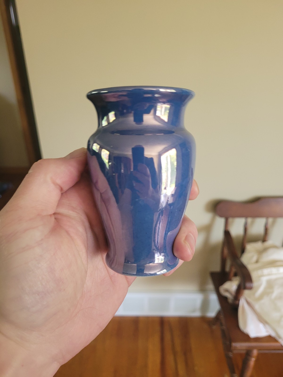 VERY RARE – Antique 1920’s Art Deco Period COWAN POTTERY Blue Lusterware Vase