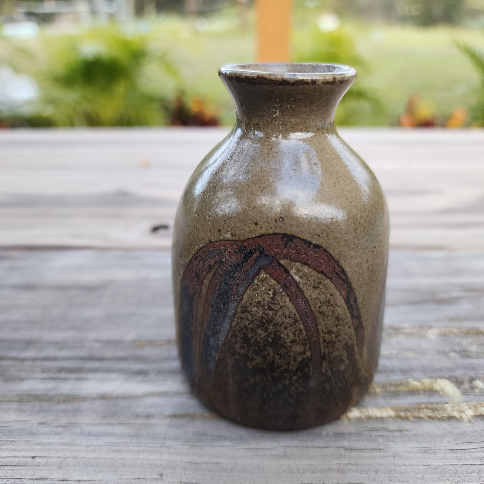 Vtg MCM Takahashi San Francisco Japan Art Pottery Mini Bud Vase Weed Pot
