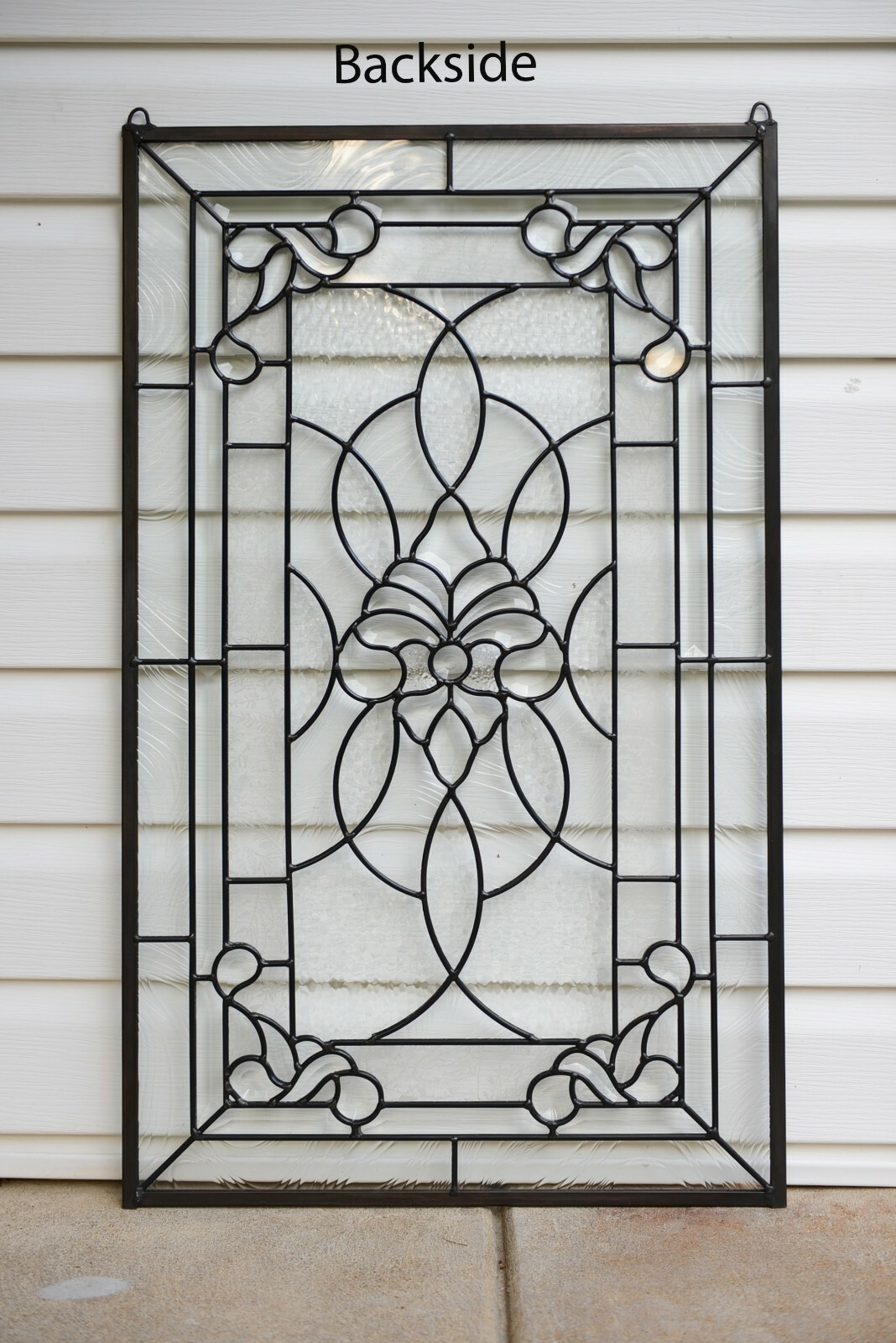 20″ x 33.75″ Stunning Handcrafted stained glass Clear Beveled window panel