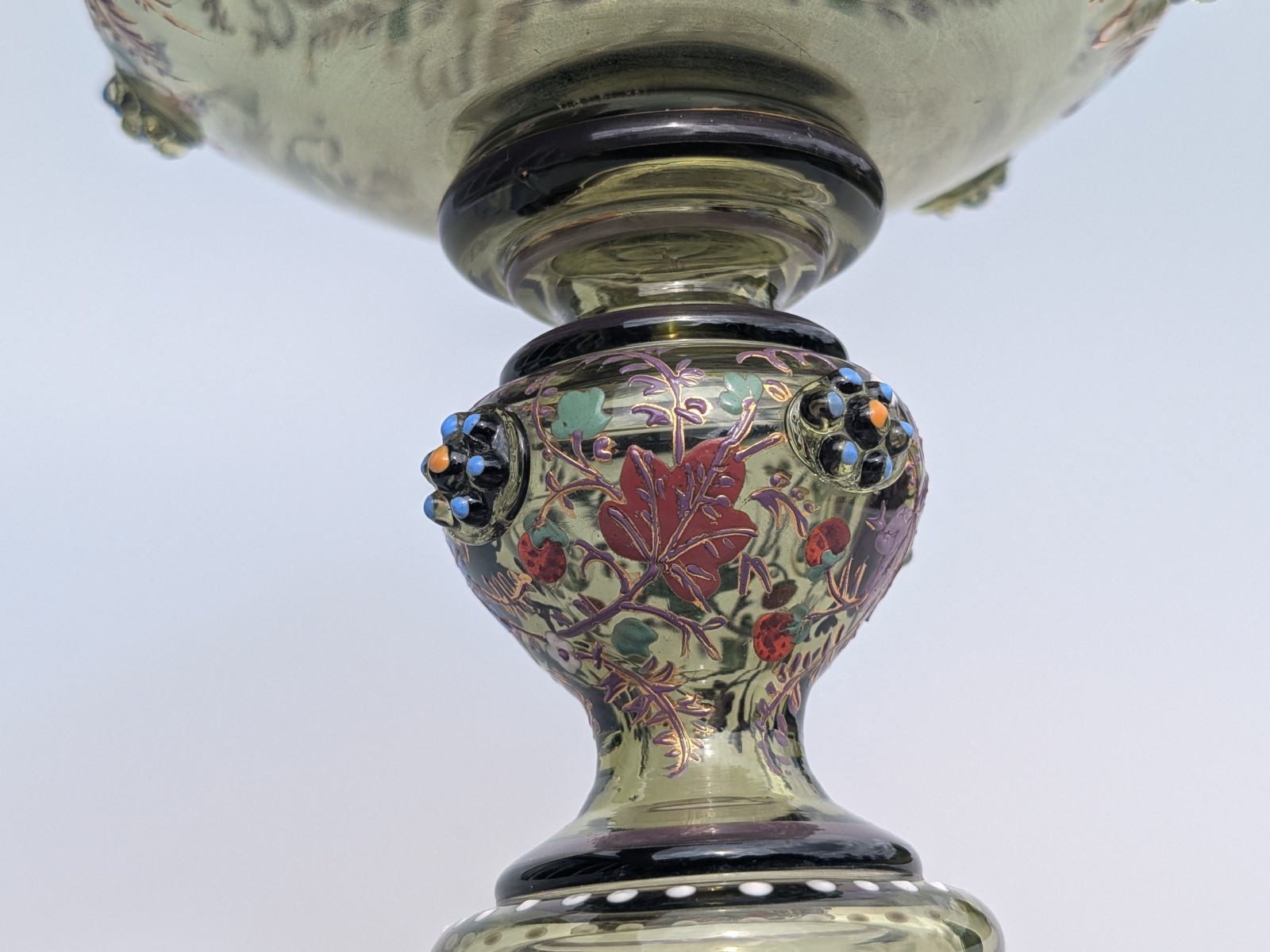 Antique 19th Century Moser Enamelled Glass Goblet Roemer Czech Bohemian